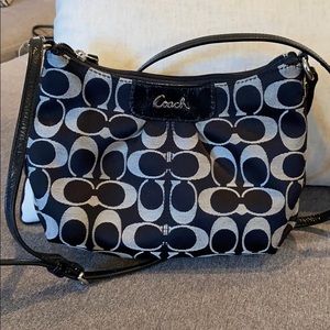 Coach monogram shoulder bag with bonus wristlet